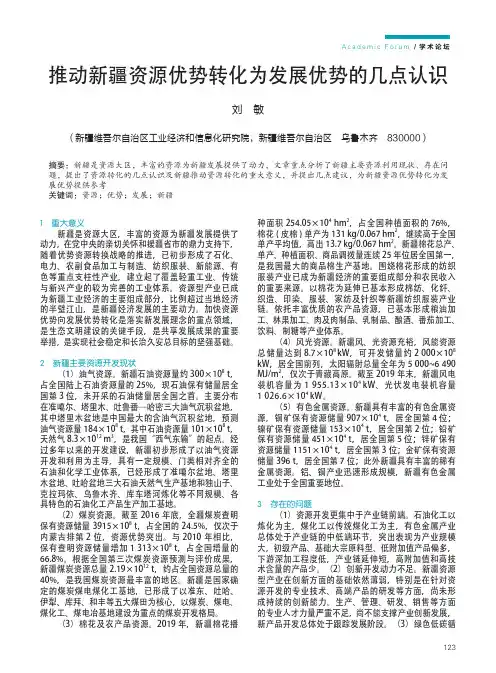 推动新疆资源优势转化为发展优势的几点认识