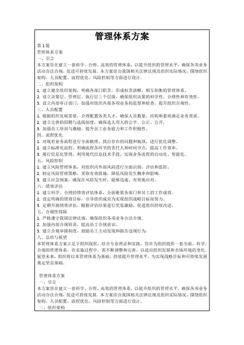 管理体系方案