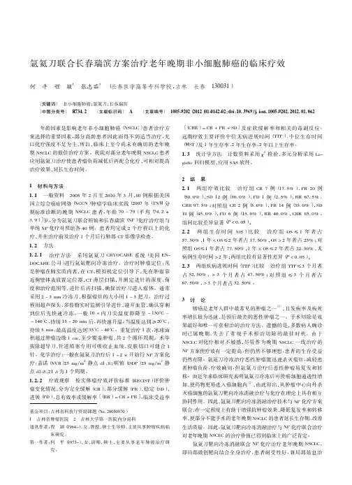 氩氦刀联合长春瑞滨方案治疗老年晚期非小细胞肺癌的临床疗效