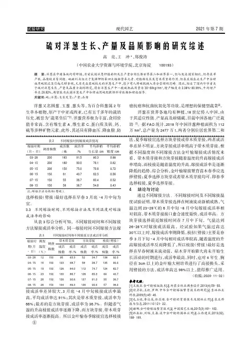 硫对洋葱生长、产量及品质影响的研究综述