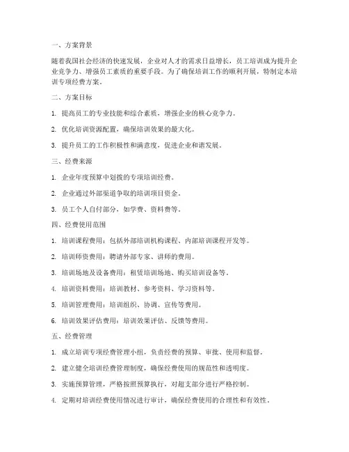 培训专项经费方案