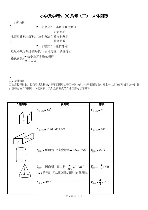 小学数学精讲(9)几何(三) 立体图形