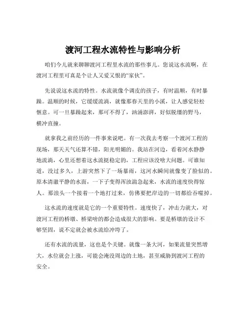 渡河工程水流特性与影响分析
