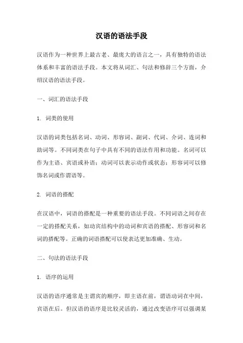 汉语的语法手段