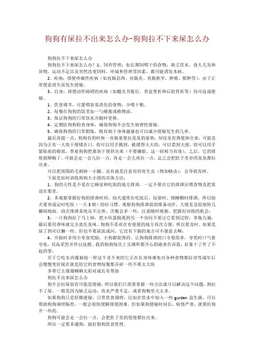 狗狗有屎拉不出来怎么办-狗狗拉不下来屎怎么办
