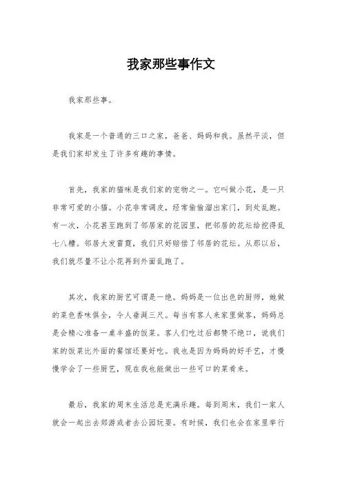 我家那些事作文