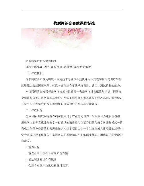 物联网综合布线课程标准