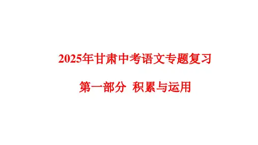 2025年甘肃中考语文专题复习：《词语的理解与运用》课件