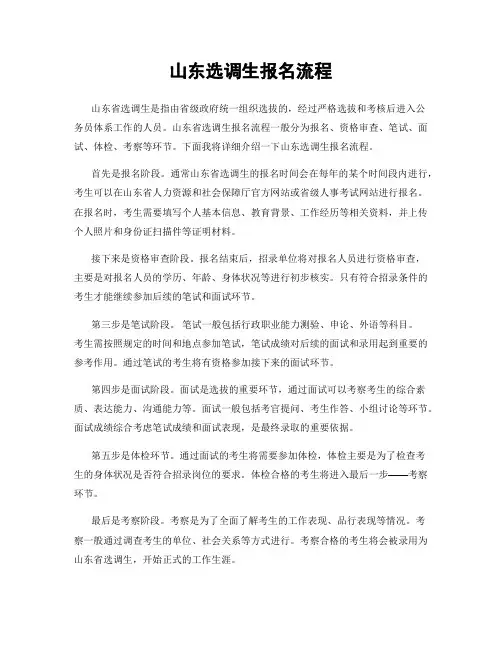 山东选调生报名流程
