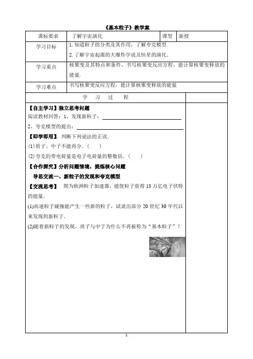 《基本粒子》教学案