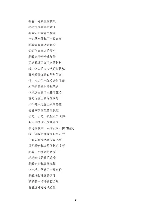 精选《我看》仿写