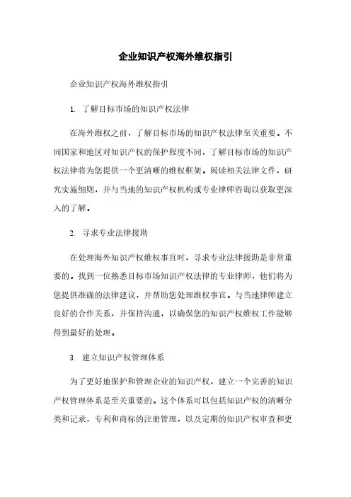 企业知识产权海外维权指引