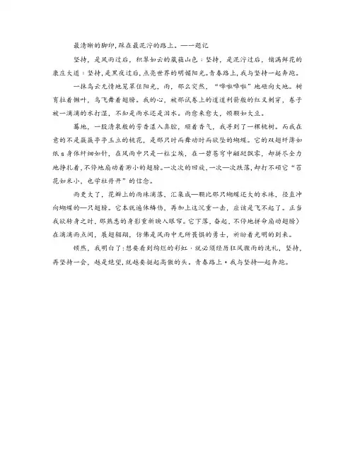 我的青春以坚持为伴作文600字
