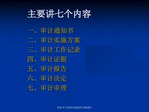 国家审计准则实施操作讲解课件