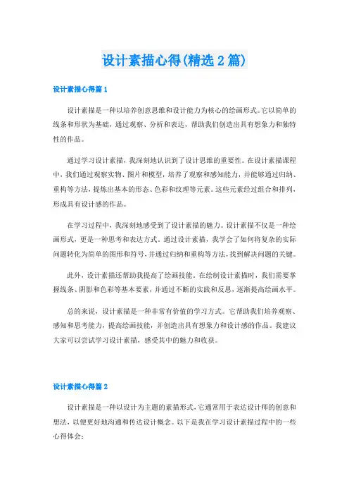 设计素描心得(精选2篇)