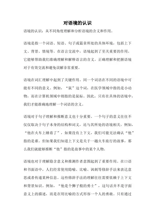对语境的认识