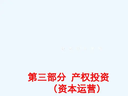 第三部分 产权投资