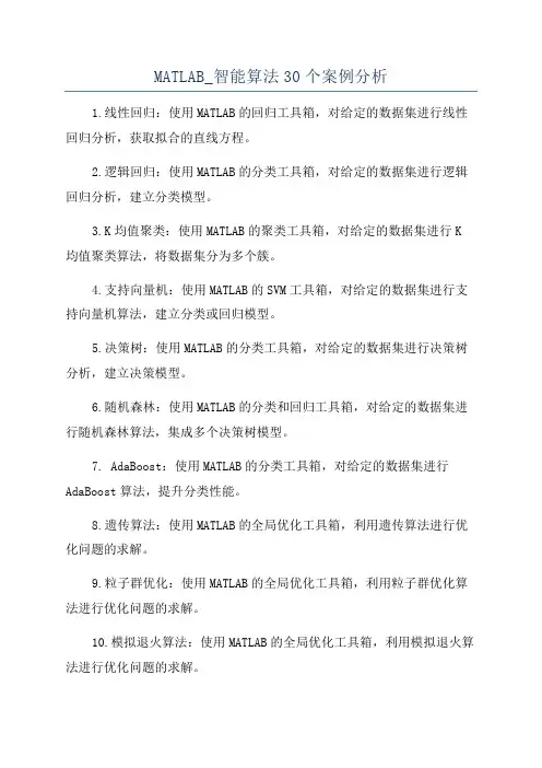 MATLAB_智能算法30个案例分析
