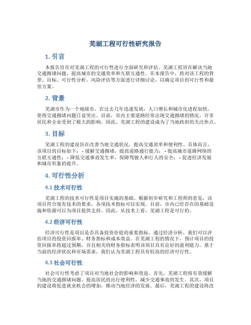 芜湖工程可行性研究报告
