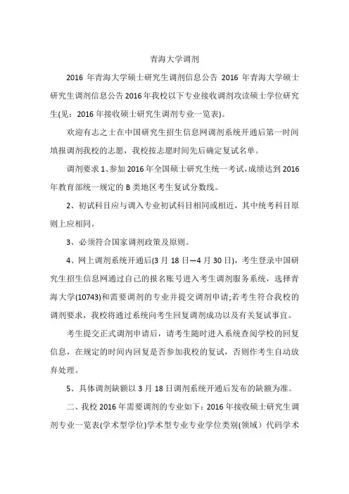 青海大学调剂