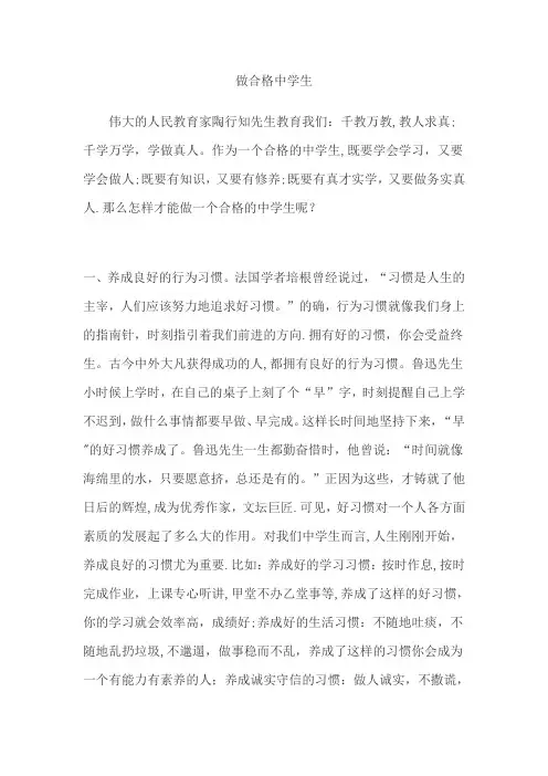 做合格中学生