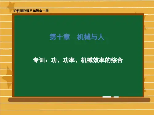 八年级物理沪科版全一册 第十章机械与人 专训:功、功率、机械效率的综合 课件