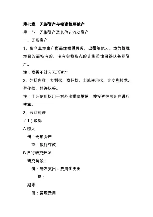 第七章无形资产与投资性房地产