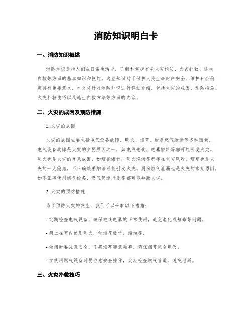 消防知识明白卡