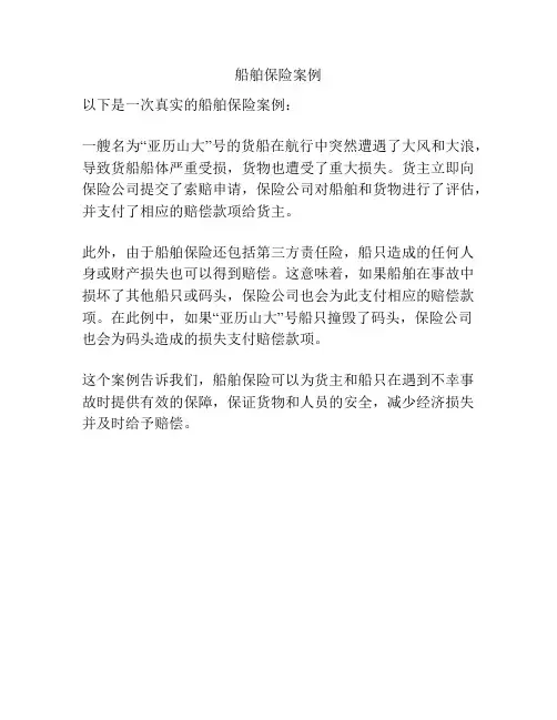 船舶保险案例