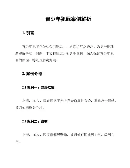青少年犯罪案例解析