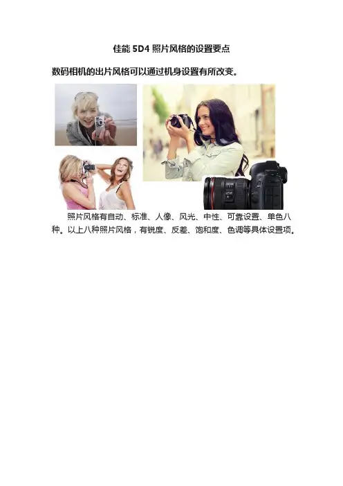 佳能5D4照片风格的设置要点