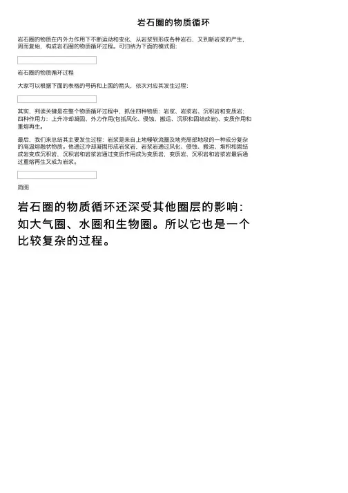 岩石圈的物质循环