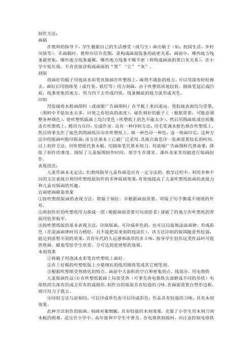 吹塑纸版画制作方法