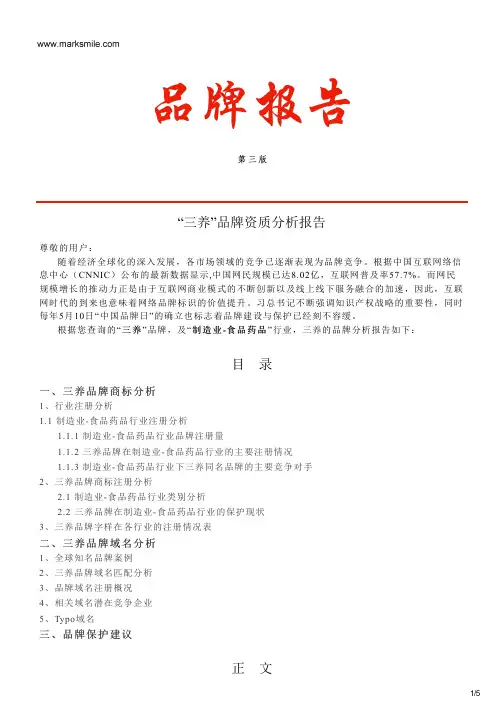 三养的品牌资质分析报告