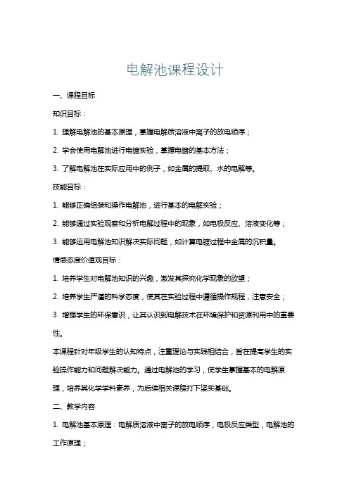 电解池课程设计