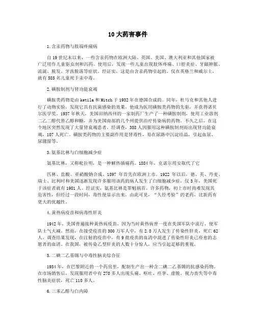 10大药害事件