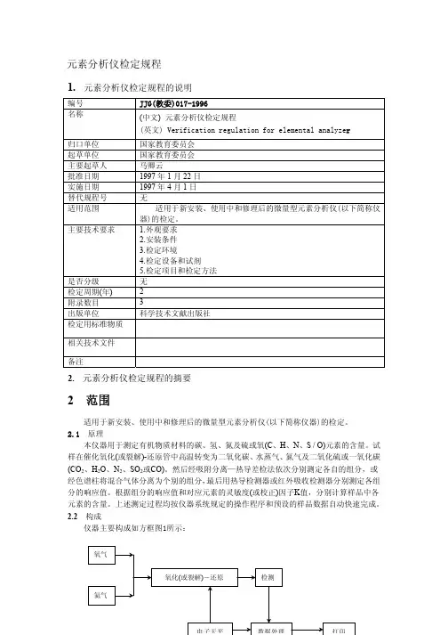 元素分析仪检定规程1