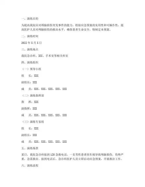 颅脑损伤应急预案演练