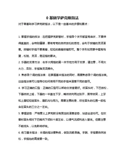 0基础学萨克斯指法
