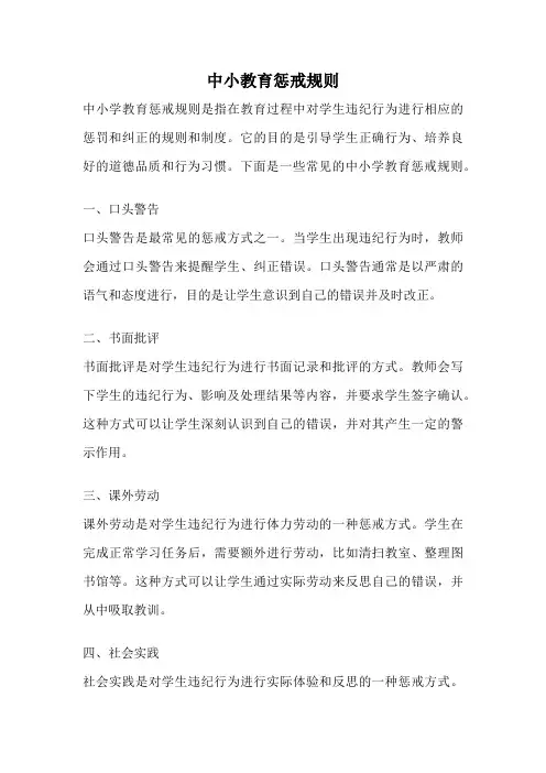 中小教育惩戒规则