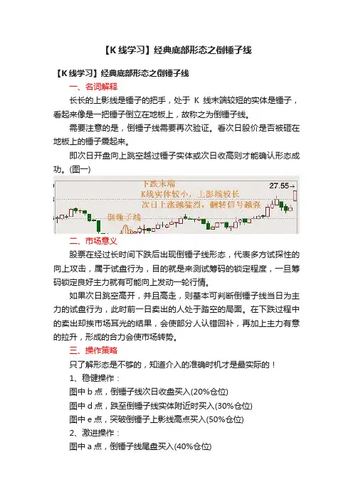 【K线学习】经典底部形态之倒锤子线