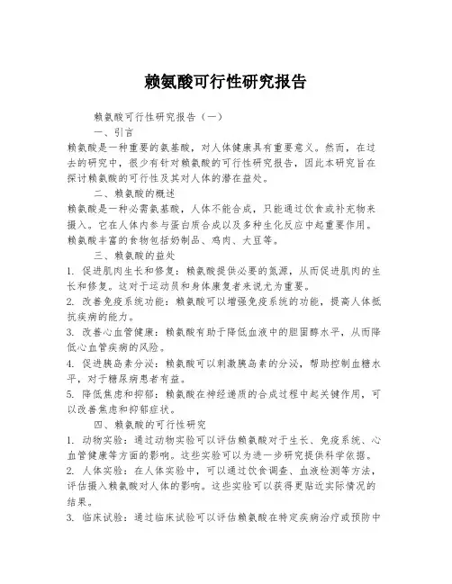 赖氨酸可行性研究报告