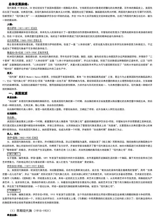 现代舞-梳理资料