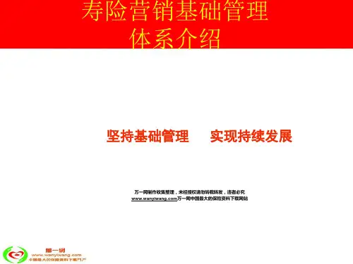寿险营销基础管理体系介绍17页
