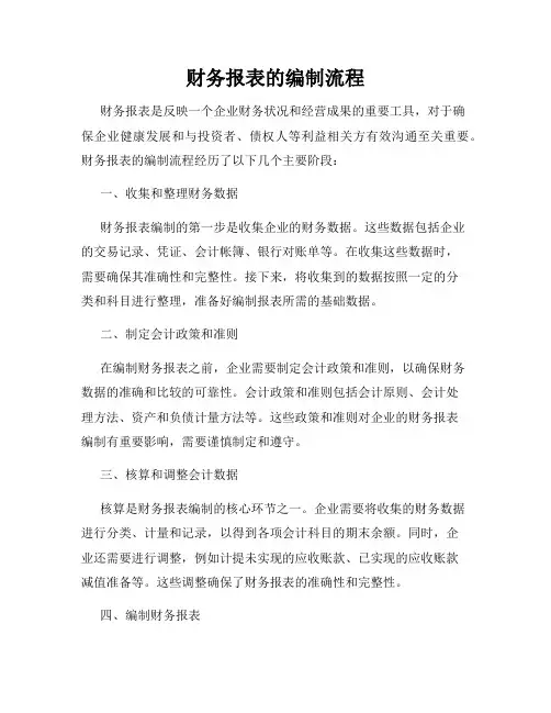 财务报表的编制流程