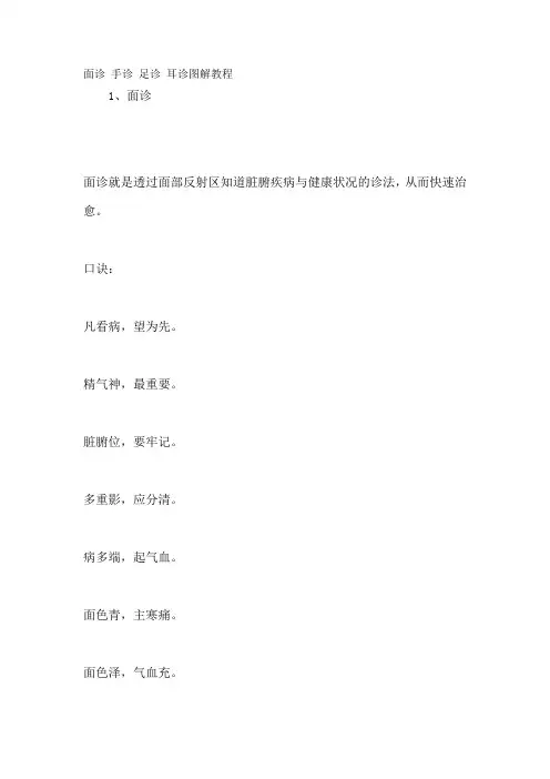 面诊 手诊 足诊 耳诊图解教程