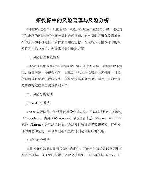 招投标中的风险管理与风险分析
