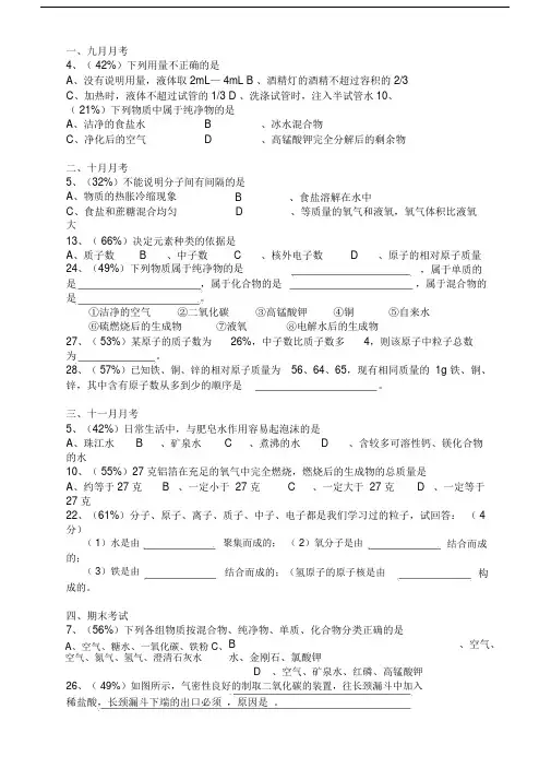 初三化学易错题集含答案.doc