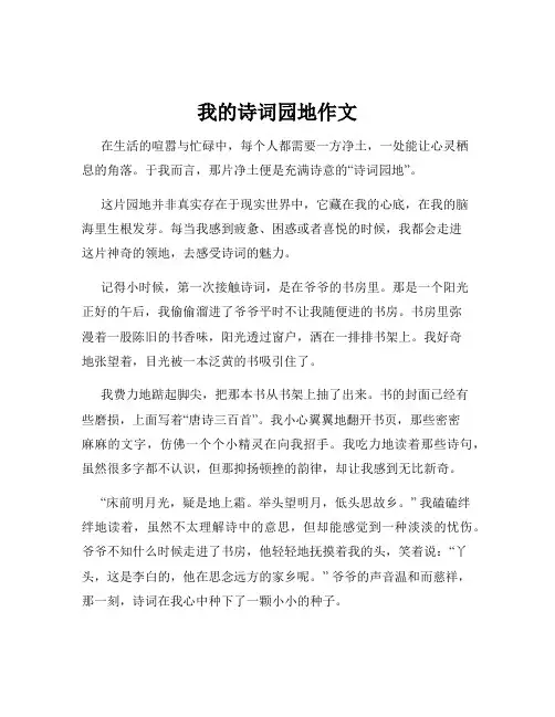 我的诗词园地作文