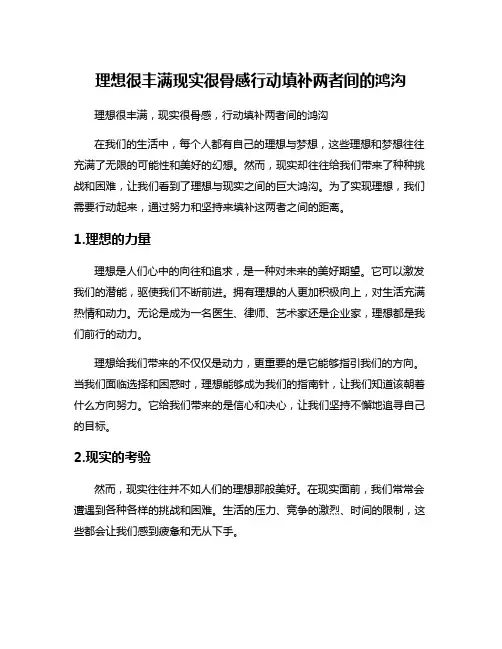 理想很丰满现实很骨感行动填补两者间的鸿沟